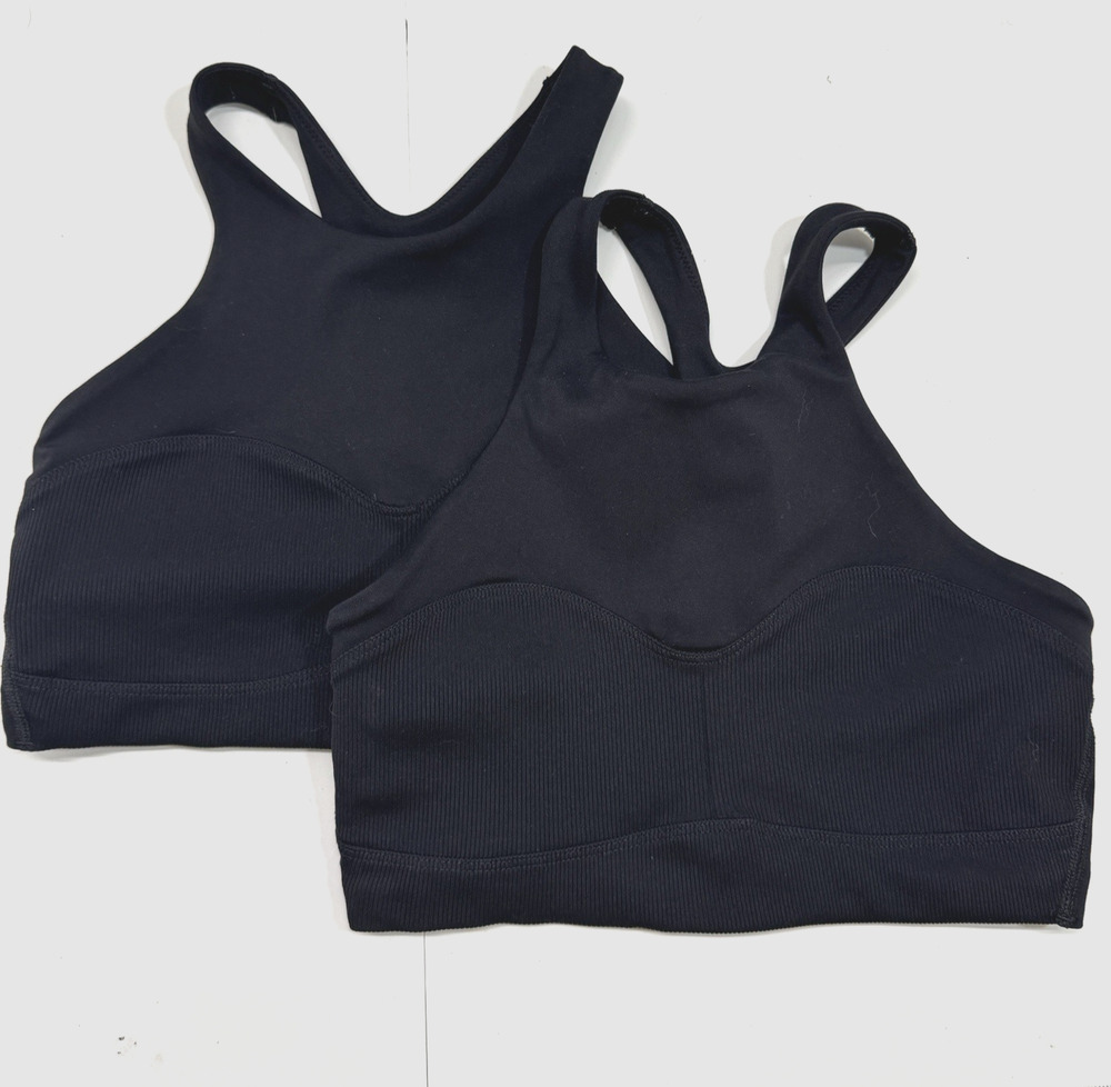 Nike Women's Lot of 2 Alate Curve Sports Bra Sz S Black Lined DQ5466-010